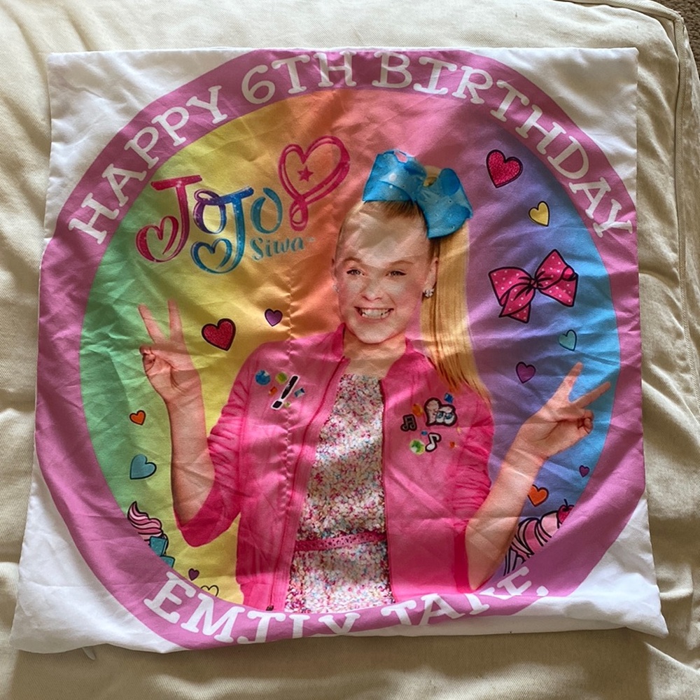 Jojo Siwa 6th Birthday Pillow Cover